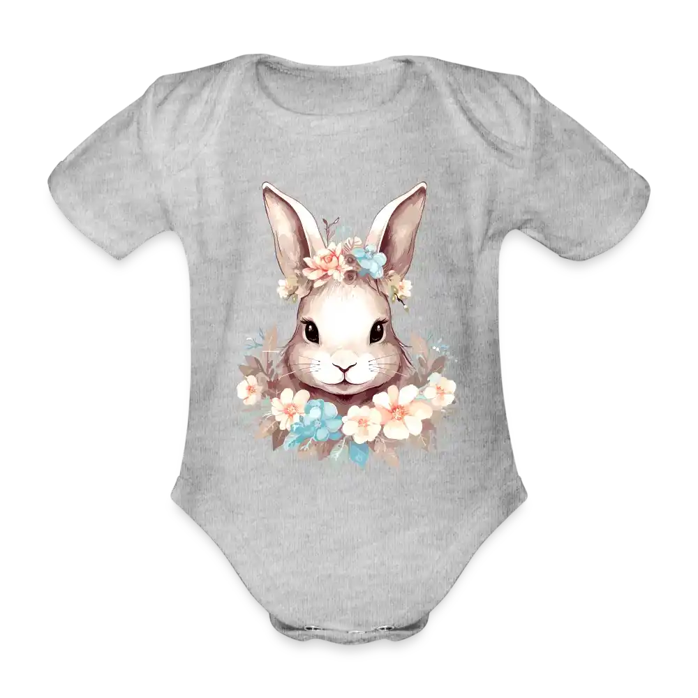 Baby Bio-Body mit Blumen Hase Motiv "Boho Bunny" - Mindprints Design