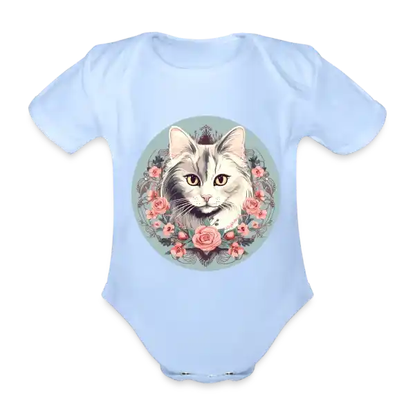Baby Bio-Body mit Katzenmotiv "Romantic Cat" - Mindprints Design