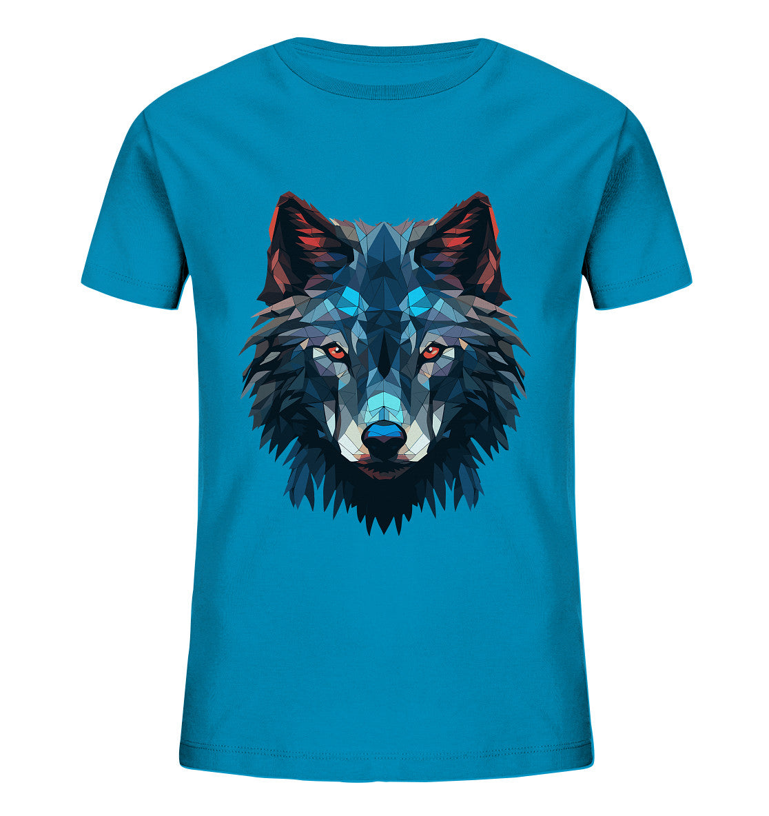 Kinder T-Shirt mit Wolfmotiv "Polygon Wolf" - Mindprints Design
