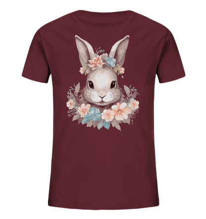 Kinder Bio-T-Shirt mit Blumen Hase Motiv "Boho Bunny" - Mindprints Design