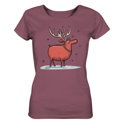 Damen T-Shirt mit Weihnachtsmotiv "Crazy Rentier" - Mindprints Design