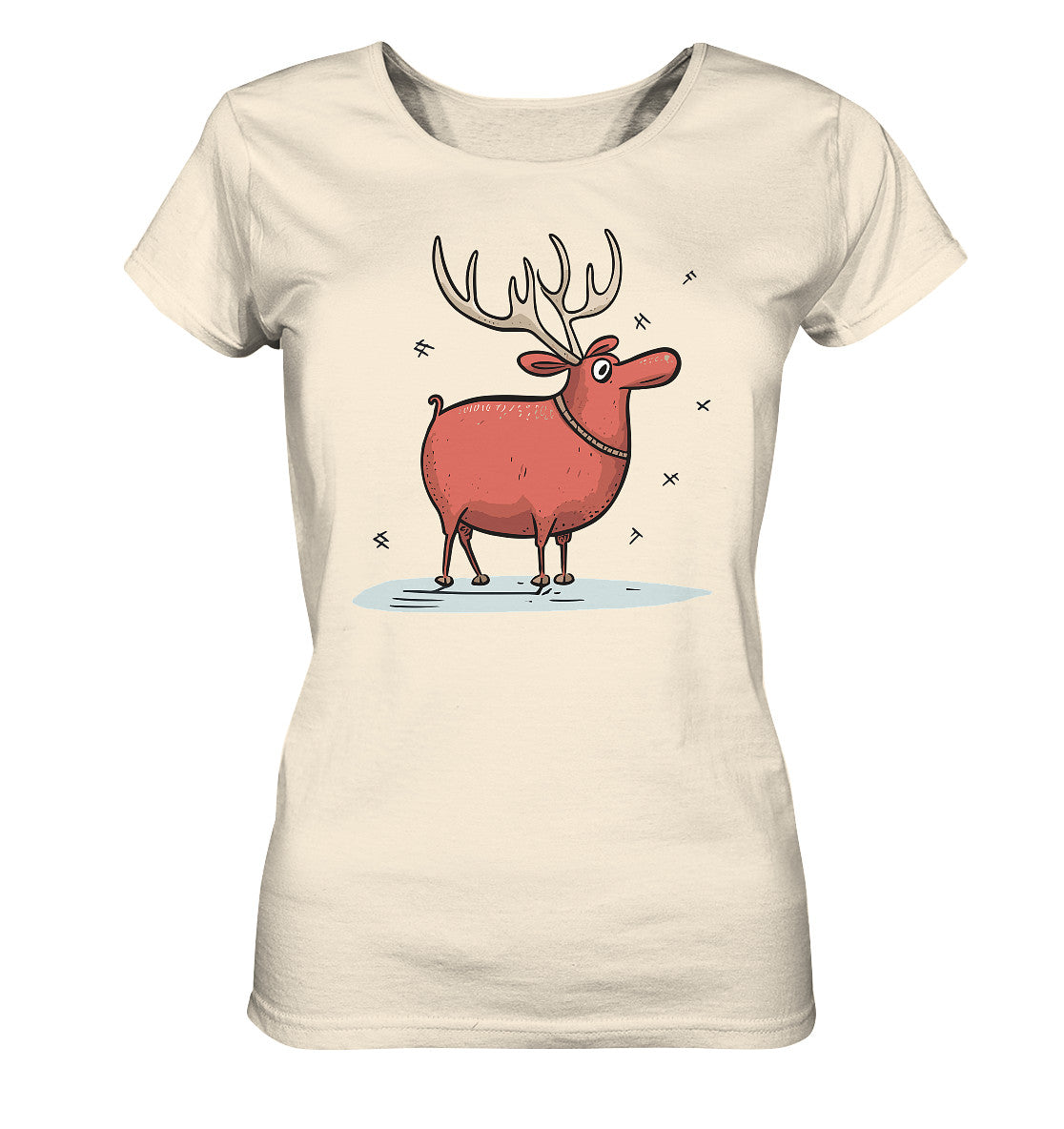 Damen T-Shirt mit Weihnachtsmotiv "Crazy Rentier" - Mindprints Design