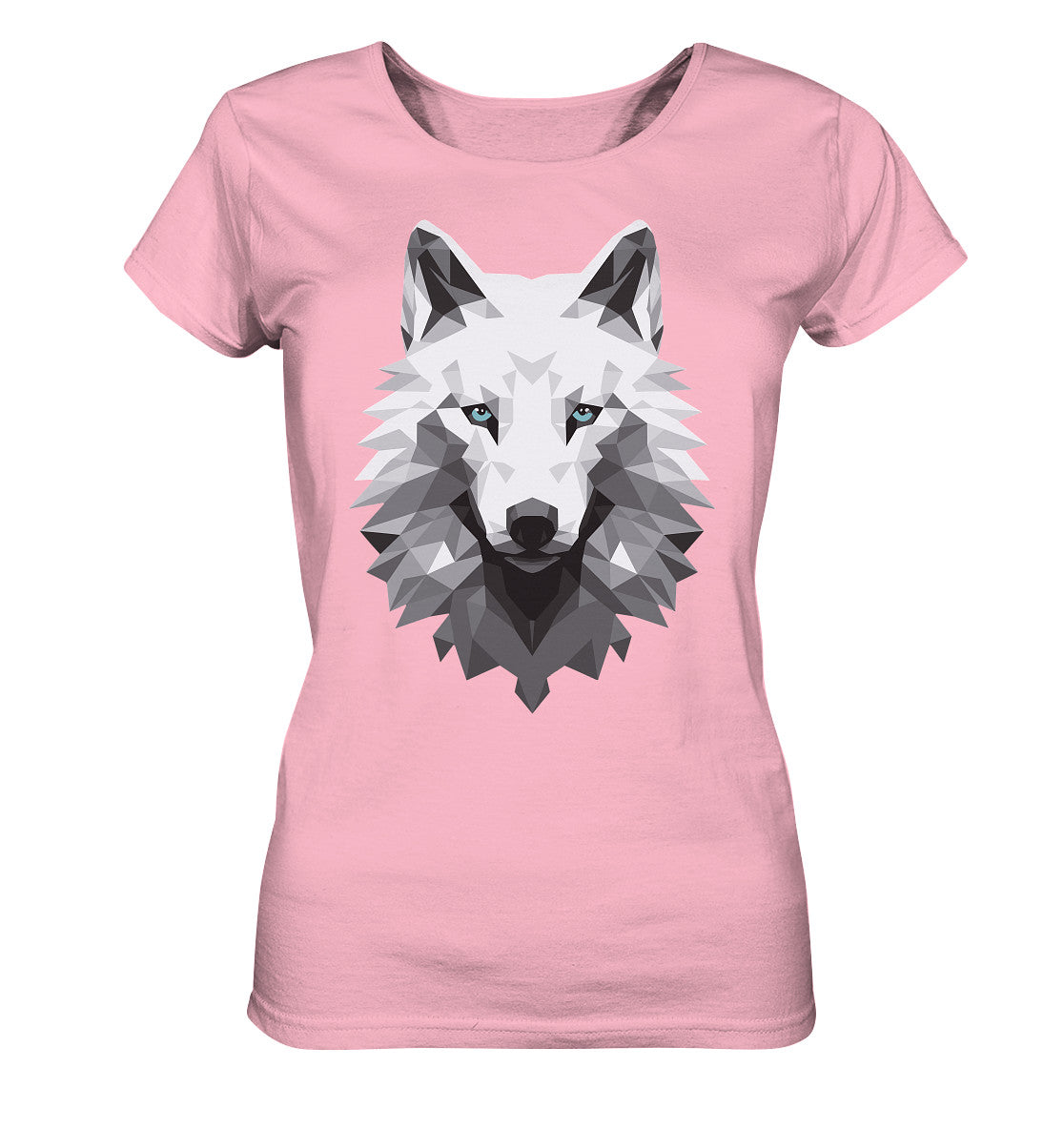 Damen T-Shirt mit Wolfmotiv "Polygon Weißer Wolf" - Mindprints Design