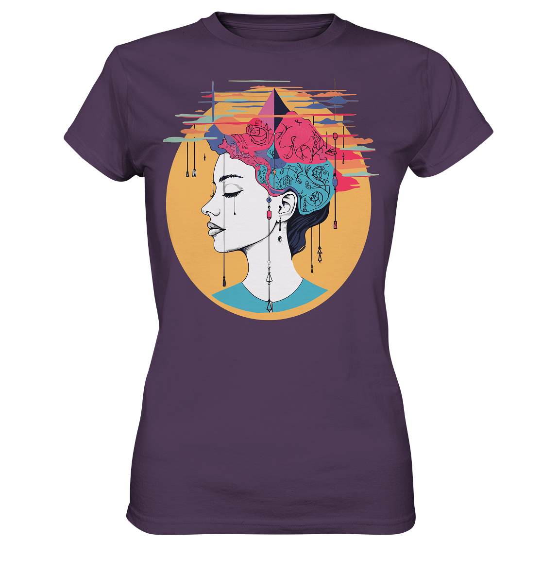 Damen T-Shirt mit Mental Health Motiv "Wirrwarr" - Mindprints Design