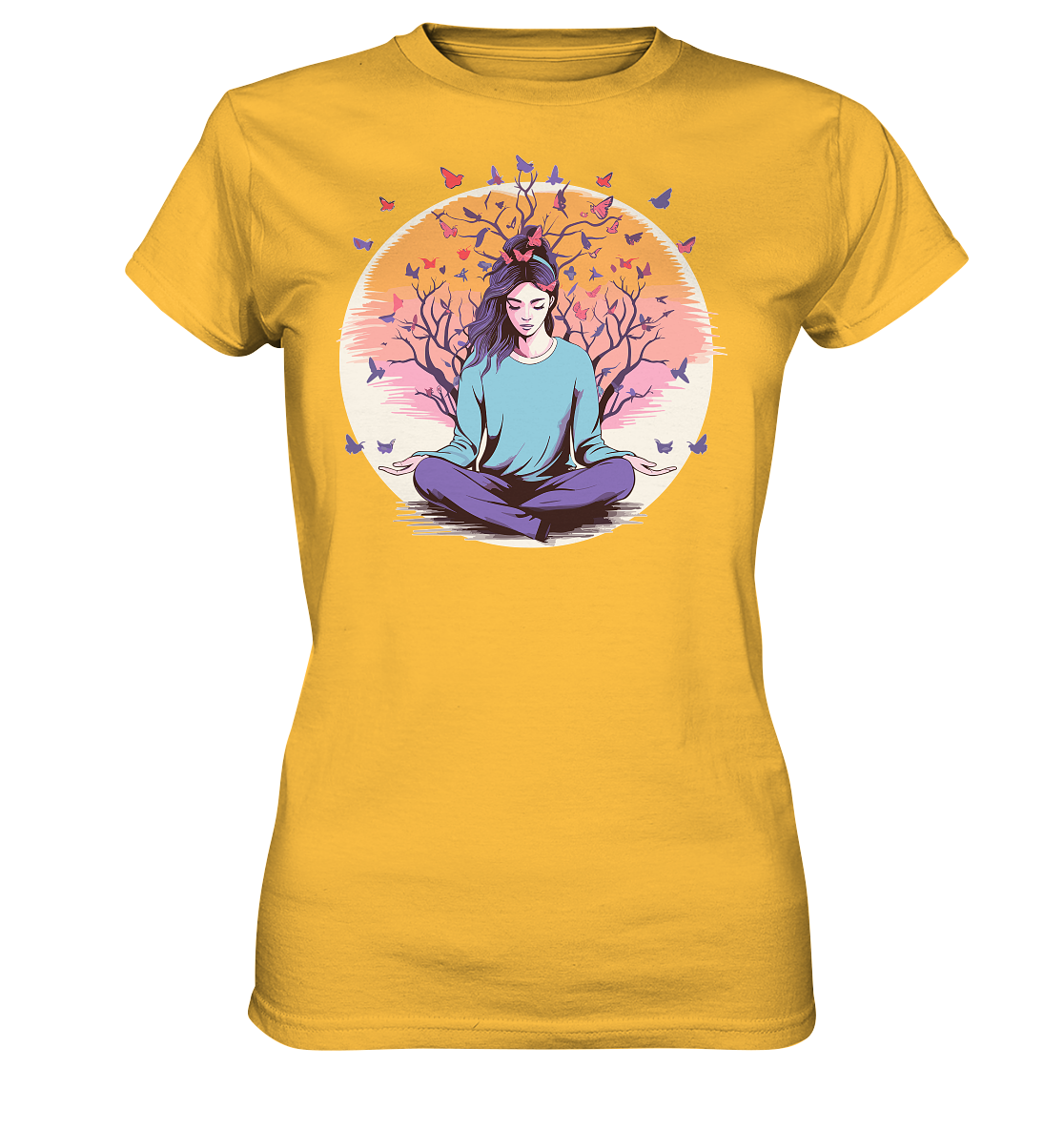 Damen T-Shirt mit Mental Health Motiv "Leichtigkeit" - Mindprints Design