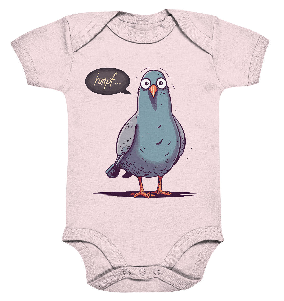 Baby Bio-Body mit Vogelmotiv "Hmpf-Taube" - Mindprints Design