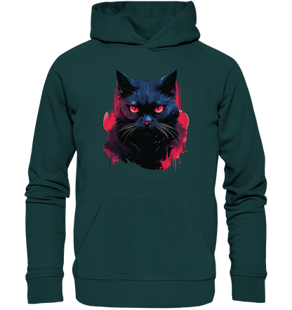 Unisex Bio-Hoodie mit Katzenmotiv "Dark Cat" - Mindprints Design