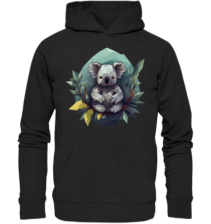 Unisex Bio-Hoodie mit Koala "Polygon Koala" - Mindprints Design