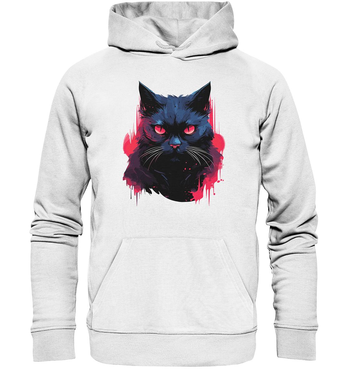 Unisex Bio-Hoodie mit Katzenmotiv "Dark Cat" - Mindprints Design