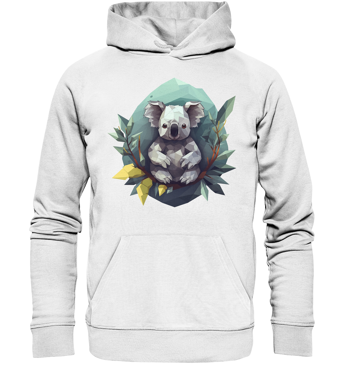 Unisex Bio-Hoodie mit Koala "Polygon Koala" - Mindprints Design