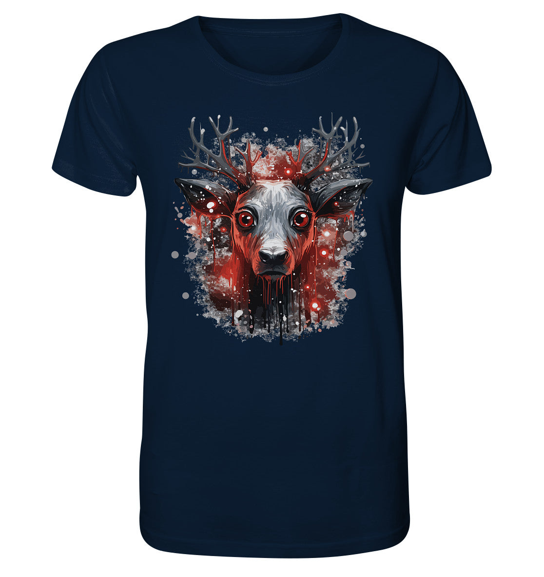 Herren T-Shirt mit Weihnachtsmotiv "Rentier düster" - Mindprints Design