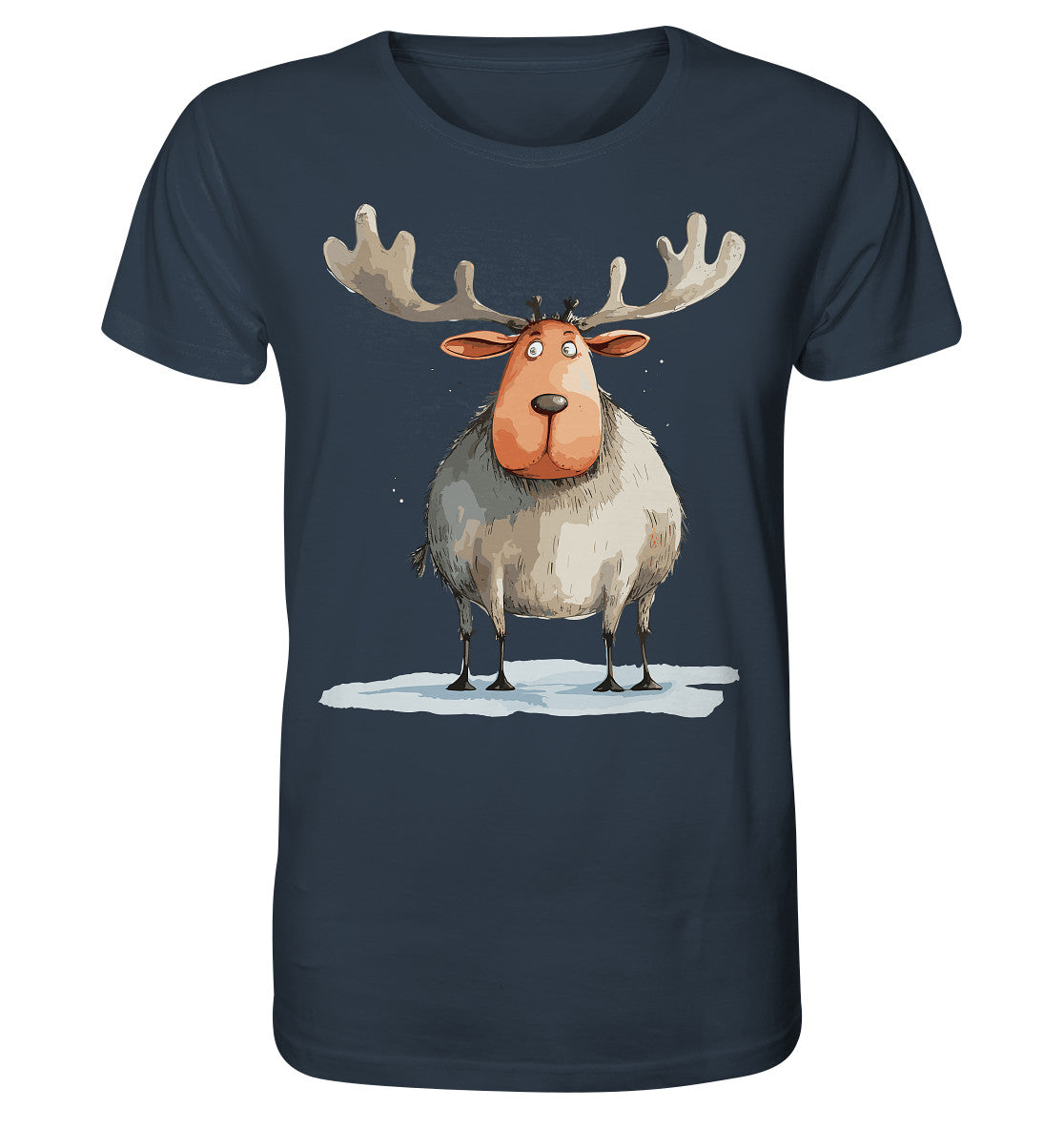 Herren T-Shirt mit Weihnachtsmotiv "Dicker Elch“ - Mindprints Design