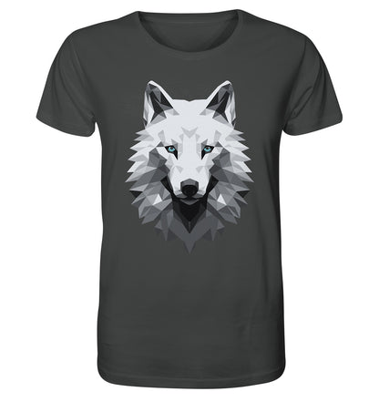 Herren T-Shirt mit Wolfmotiv "Polygon Weißer Wolf" - Mindprints Design