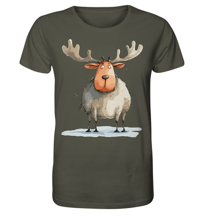 Herren T-Shirt mit Weihnachtsmotiv "Dicker Elch“ - Mindprints Design