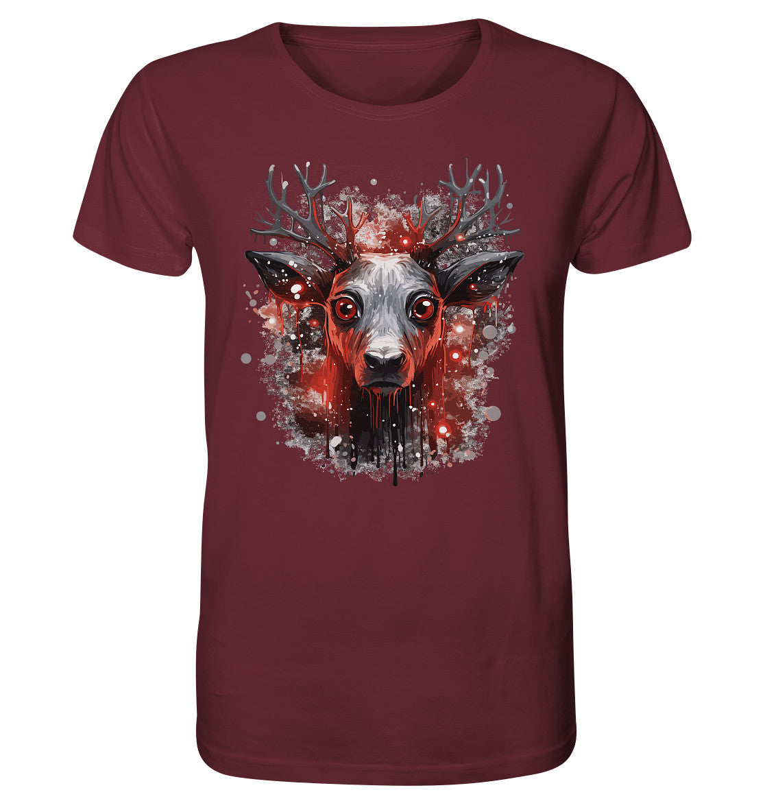 Herren T-Shirt mit Weihnachtsmotiv "Rentier düster" - Mindprints Design