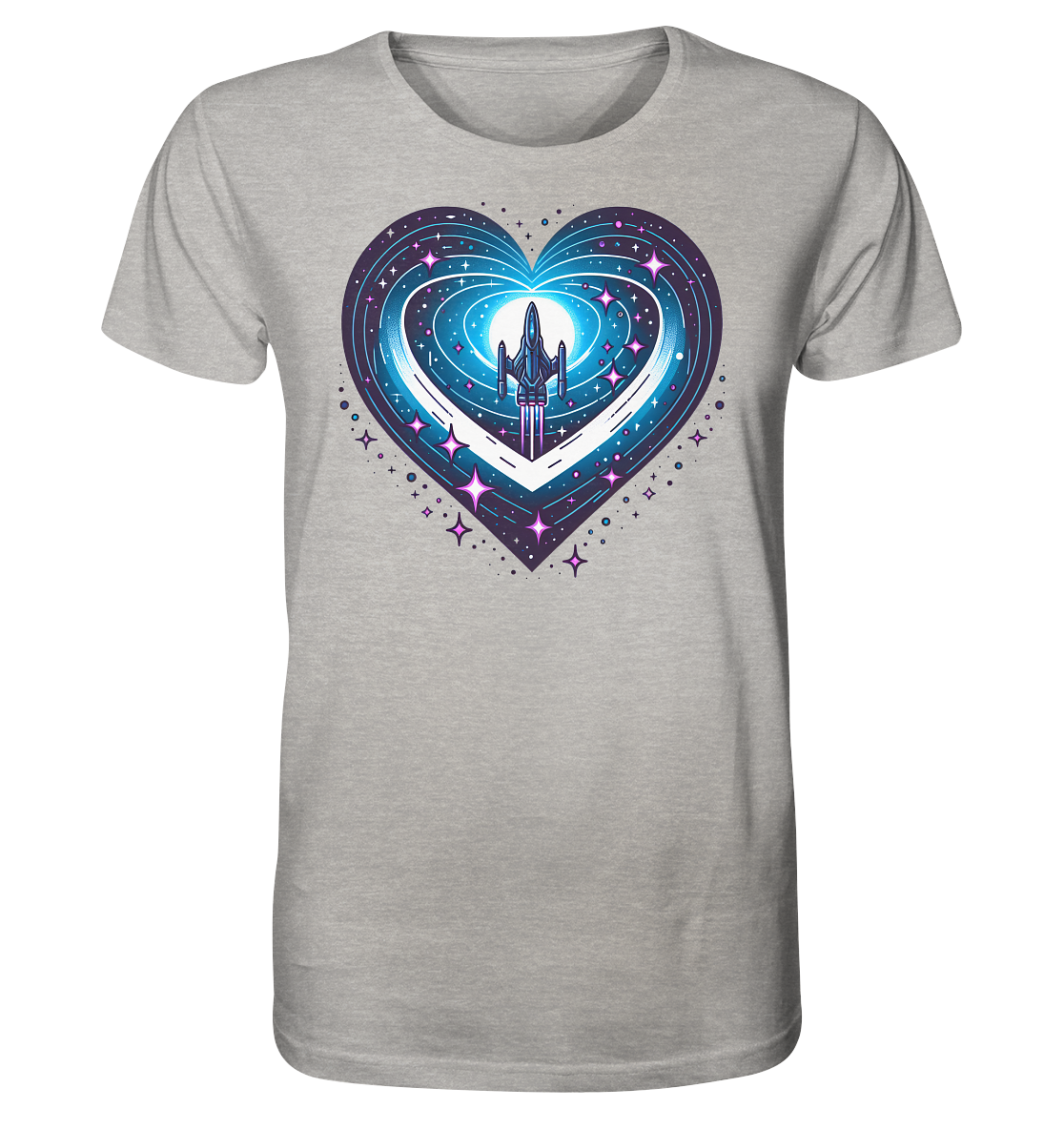 Herren T-Shirt mit Herzmotiv "Zu den Sternen" - Mindprints Design