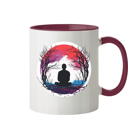 Zweifarbige Tasse mit Mental Health Motiv "Abendrot" - Mindprints Design