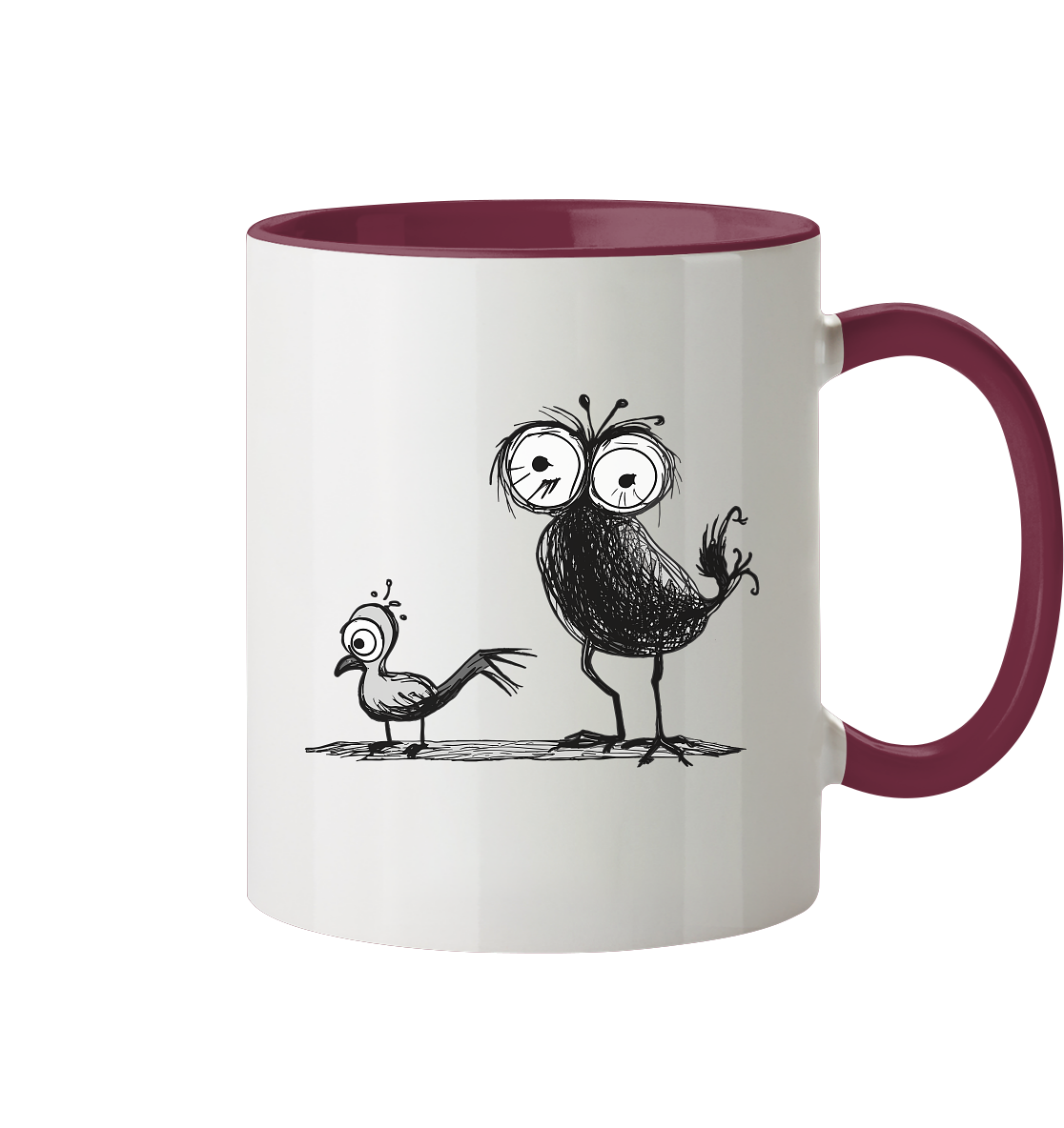 Funny Birds Spatzen - Tasse zweifarbig