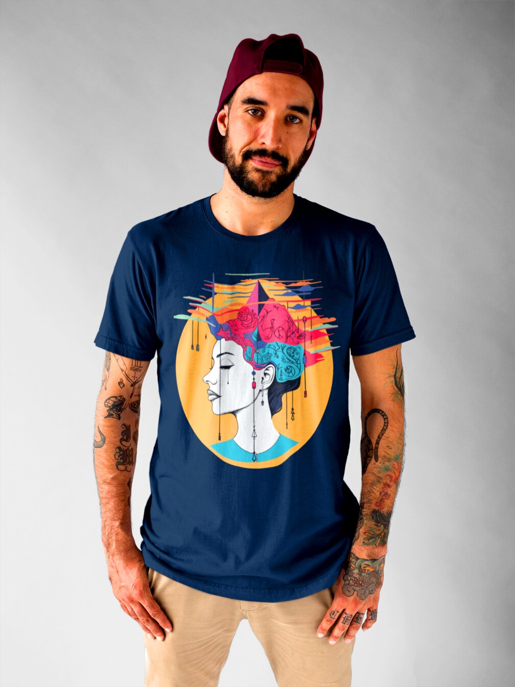 Herren T-Shirt mit Mental Health Motiv "Wirrwarr" - Mindprints Design