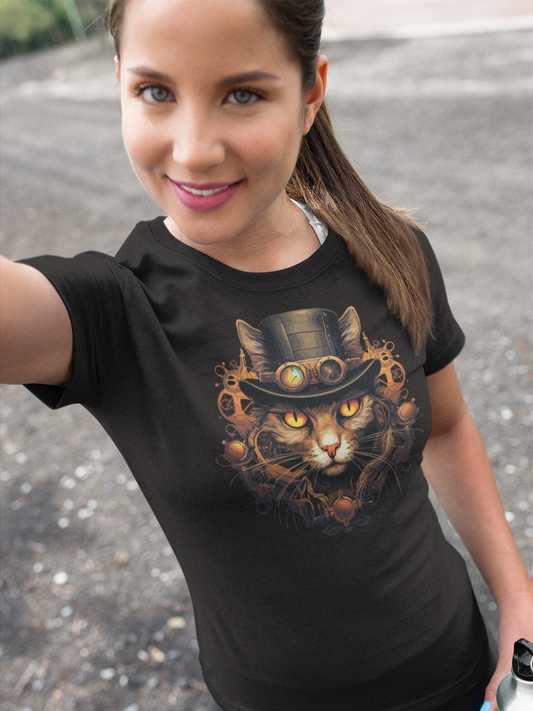 Steampunk Cat - Frauen T-Shirt