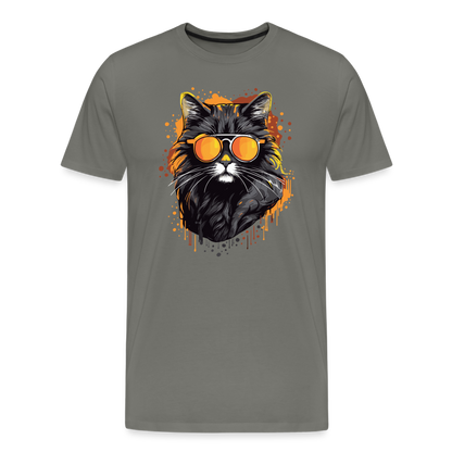 Cool Cat - Männer T-Shirt - asphalt
