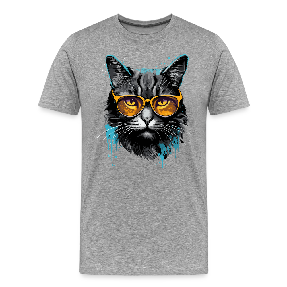 Splash Cat - Männer T-Shirt - heather grey
