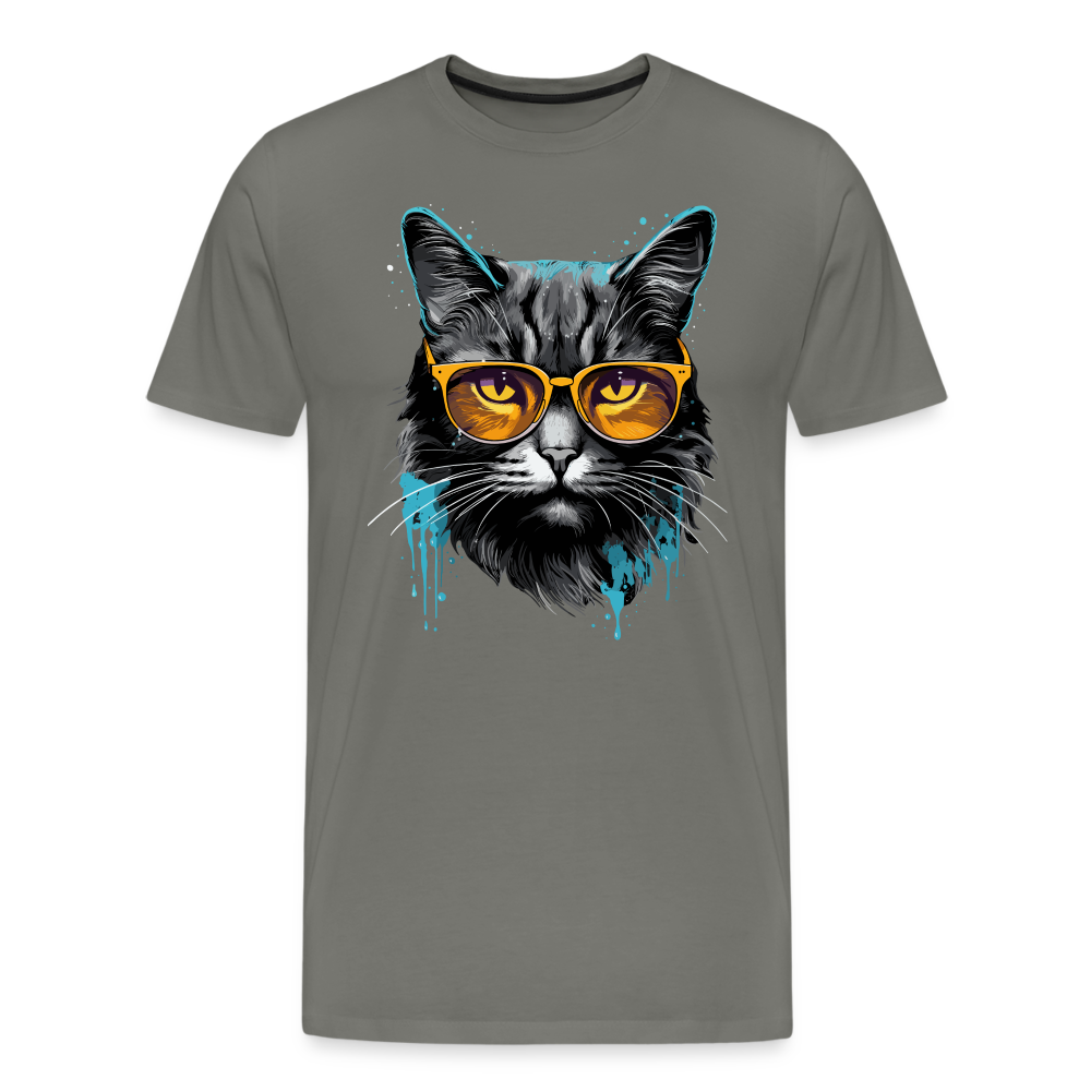 Splash Cat - Männer T-Shirt - asphalt