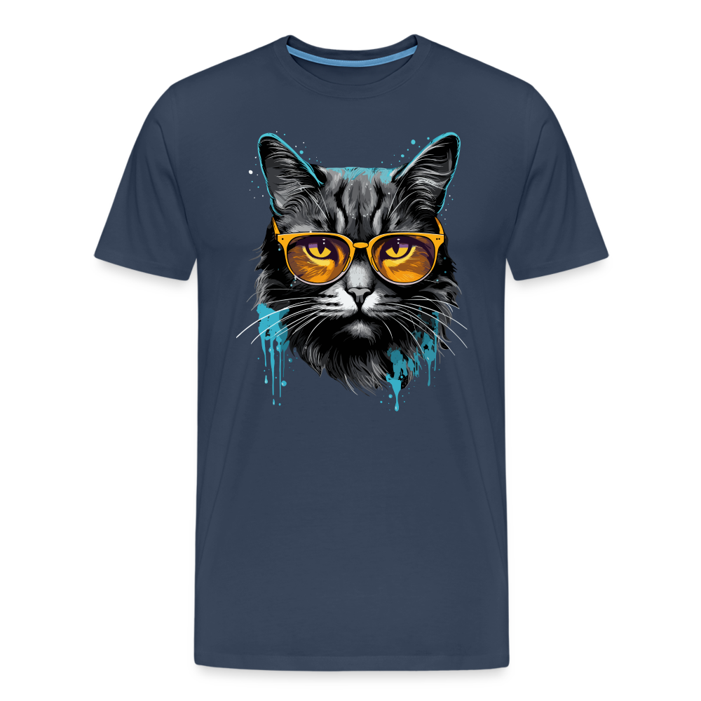 Splash Cat - Männer T-Shirt - navy