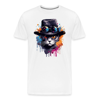 Splash Cat - Männer T-Shirt - white