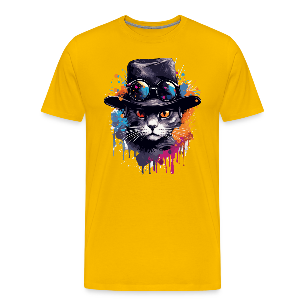 Splash Cat - Männer T-Shirt - sun yellow