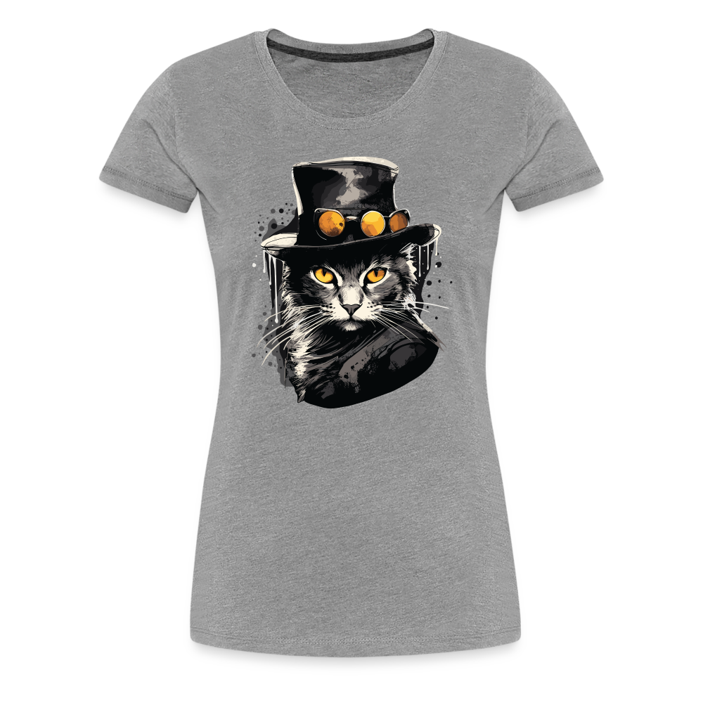 Bayou Cat - Frauen T-Shirt - Grau meliert
