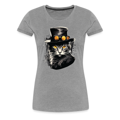 Bayou Cat - Frauen T-Shirt - Grau meliert