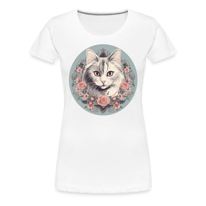 Romantic Cat - Frauen T-Shirt - white