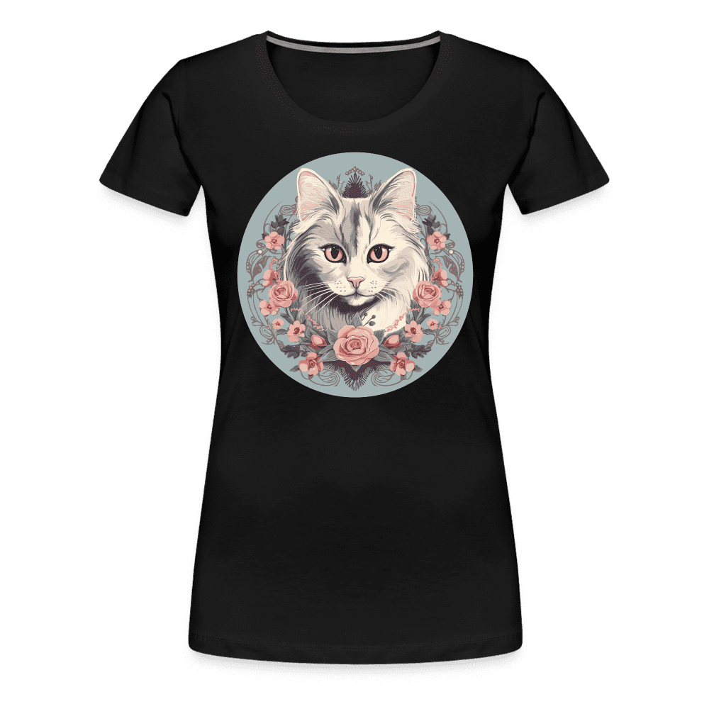 Romantic Cat - Frauen T-Shirt - black