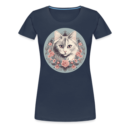 Romantic Cat - Frauen T-Shirt - navy