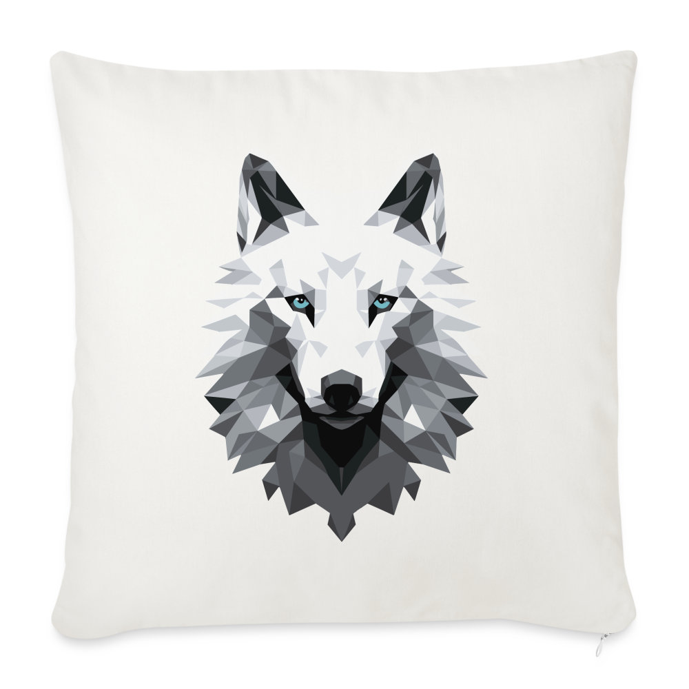 Polygon Weißer Wolf - Sofakissenbezug 44 x 44 cm - Naturweiß