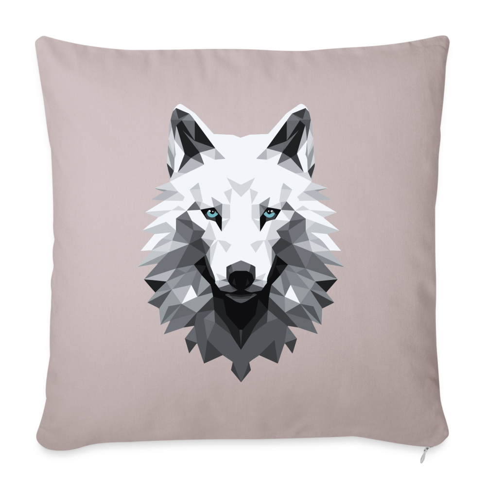 Polygon Weißer Wolf - Sofakissenbezug 44 x 44 cm - helles Taupe