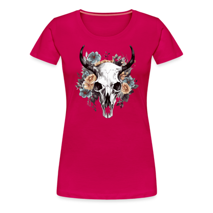 Boho Skull - Frauen T-Shirt - dunkles Pink