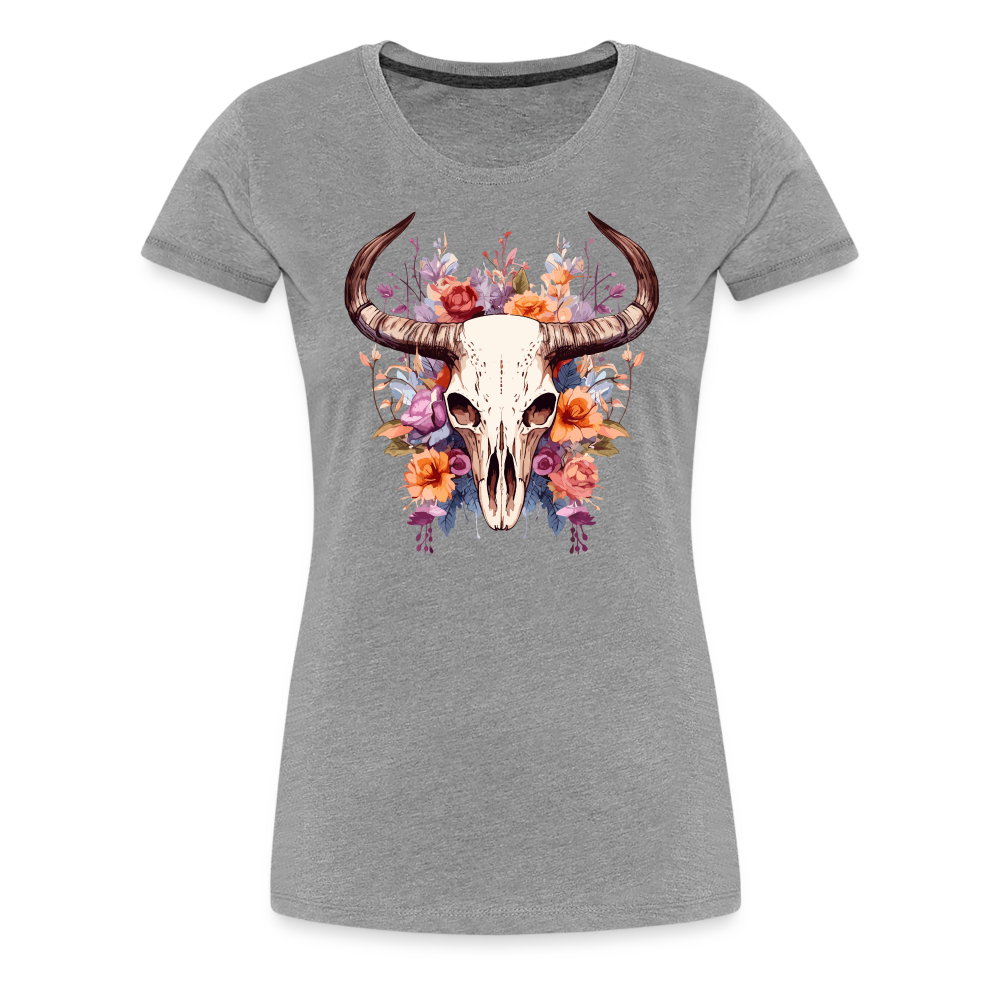 Boho Skull - Frauen T-Shirt - Grau meliert