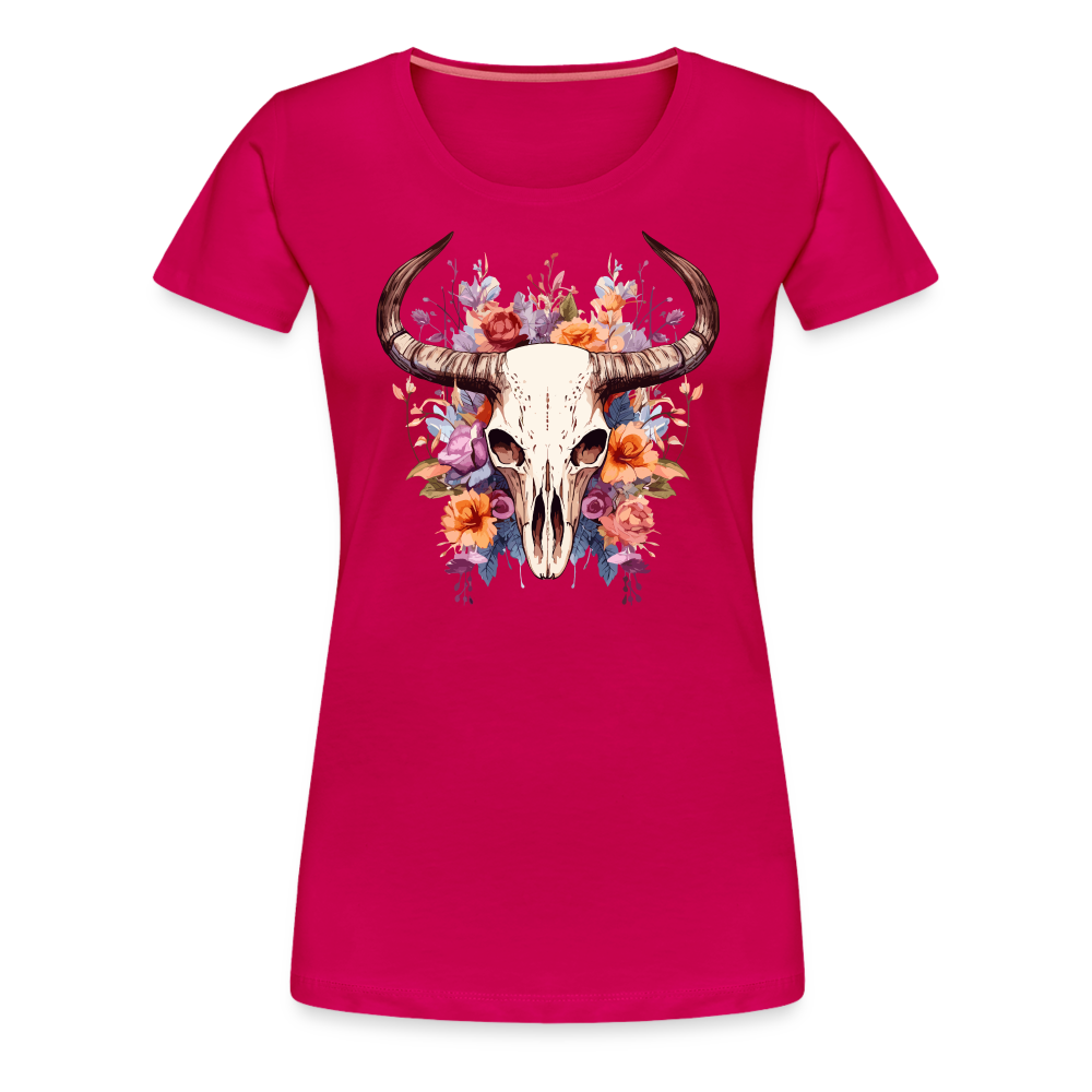 Boho Skull - Frauen T-Shirt - dunkles Pink