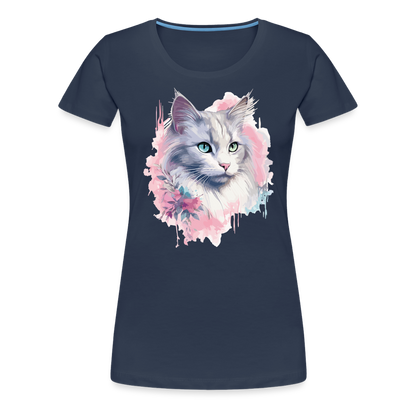 Odd-Eye Cat - Frauen T-Shirt - Navy