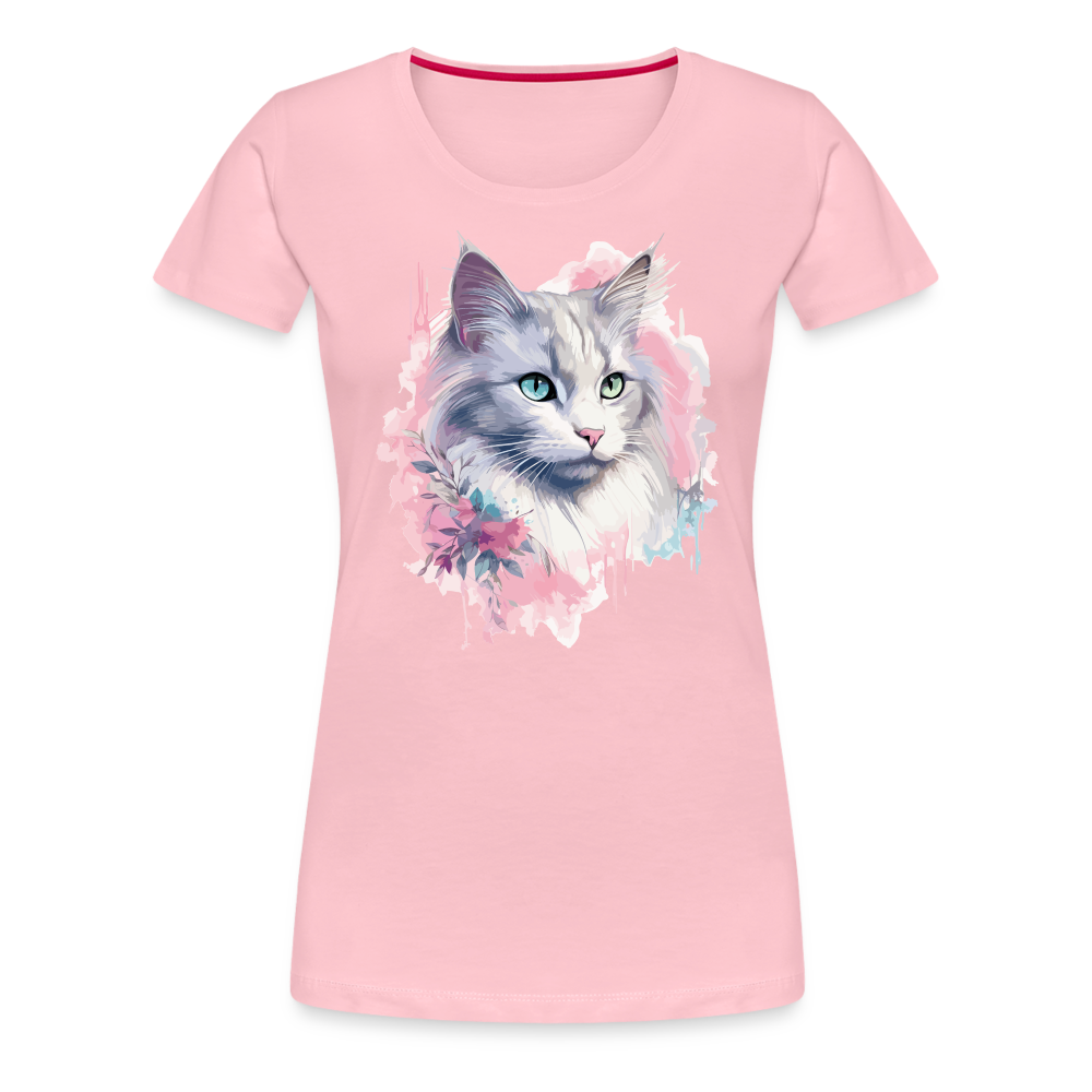 Odd-Eye Cat - Frauen T-Shirt - Hellrosa