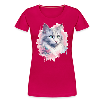 Odd-Eye Cat - Frauen T-Shirt - dunkles Pink