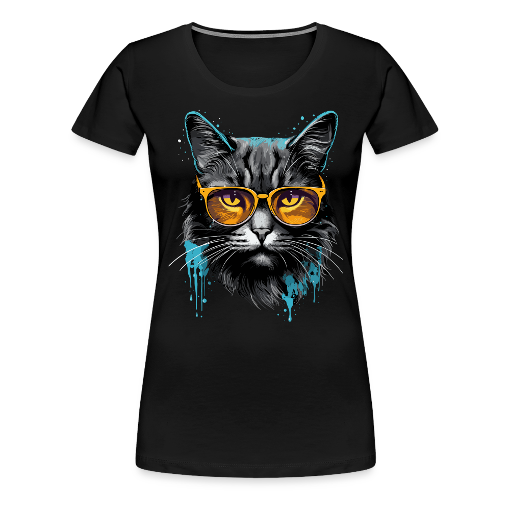 Splash Cat - Frauen T-Shirt - Schwarz