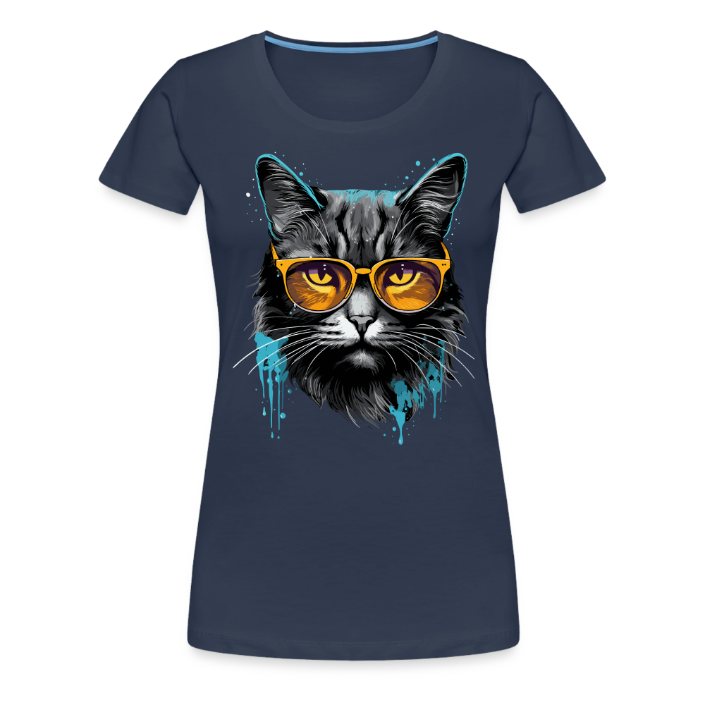 Splash Cat - Frauen T-Shirt - Navy