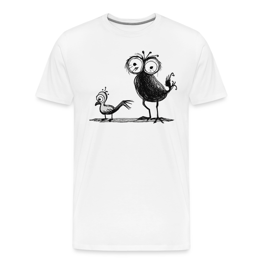 Funny Birds Spatzen - Männer T-Shirt - weiß