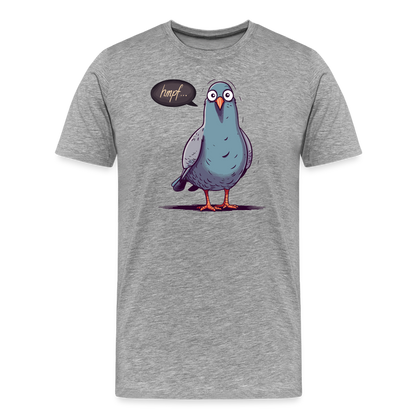Hmpf Taube - Männer T-Shirt - Grau meliert