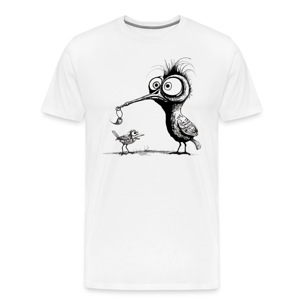 Funny Birds Amsel & Spatz - Männer T-Shirt - weiß