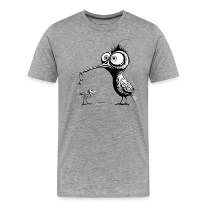 Funny Birds Amsel & Spatz - Männer T-Shirt - Grau meliert