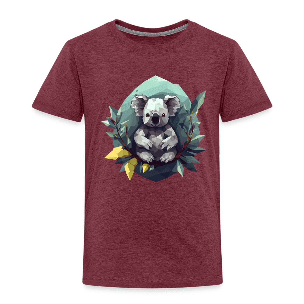 Polygon Koala - Kinder T-Shirt - Bordeauxrot meliert